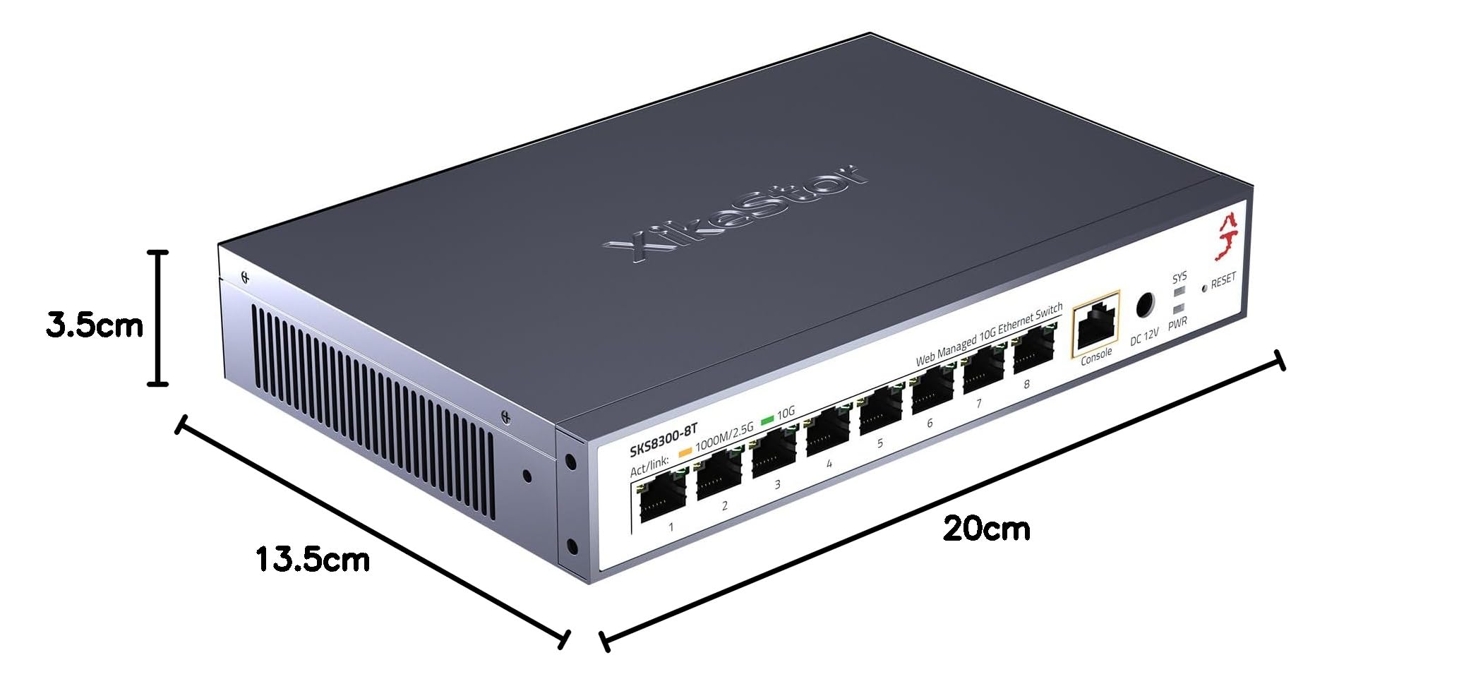 Switch 10G Managed Multi-Gigabit a 8 porte | 8 porte RJ45 10G, supporto VLAN/LACP/QoS, gestione Web, IPv4/IPv6, routing L3, per reti NAS/Gaming/Ufficio
