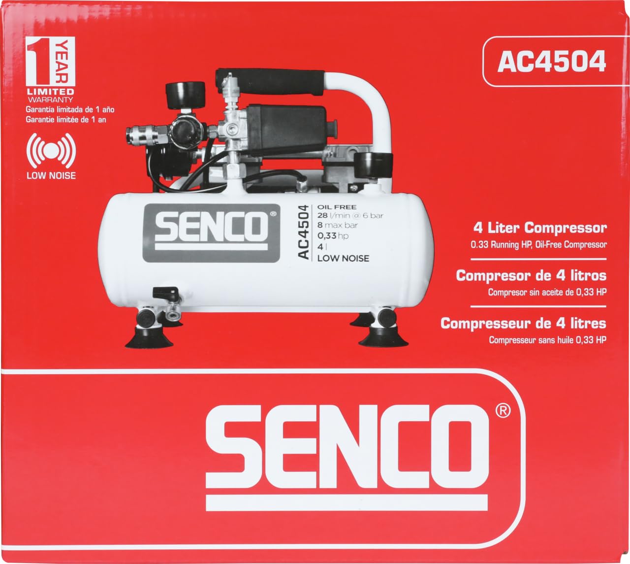 Senco - Compresor de aire discreto ac4504, exento de aceite, 4 l, senco, afn0024