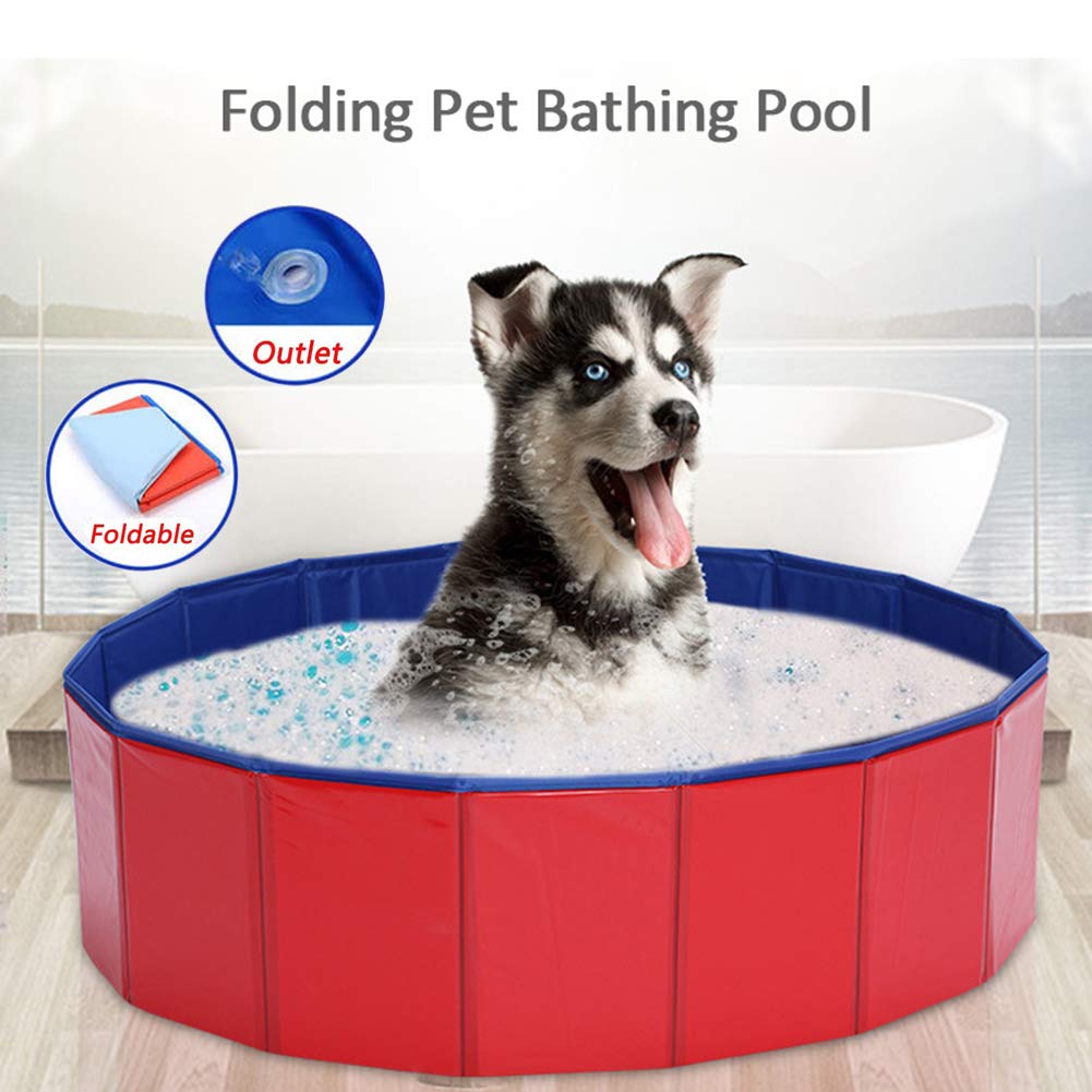 Vasca Da Bagno Pieghevole Per Cani E Gatti - Con Fori Di Drenaggio, 61x40x23 Cm - Rosa, Materiale Morbido PP+TPR