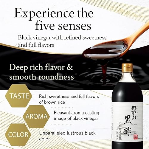 Miniatura 5 de UCHIBORI Brewing - Vinagre negro japonés de alto rango Rinkosan Kurosu - Acidez suave, rico en Umami, dulzura de arroz integral y sabor aromático -