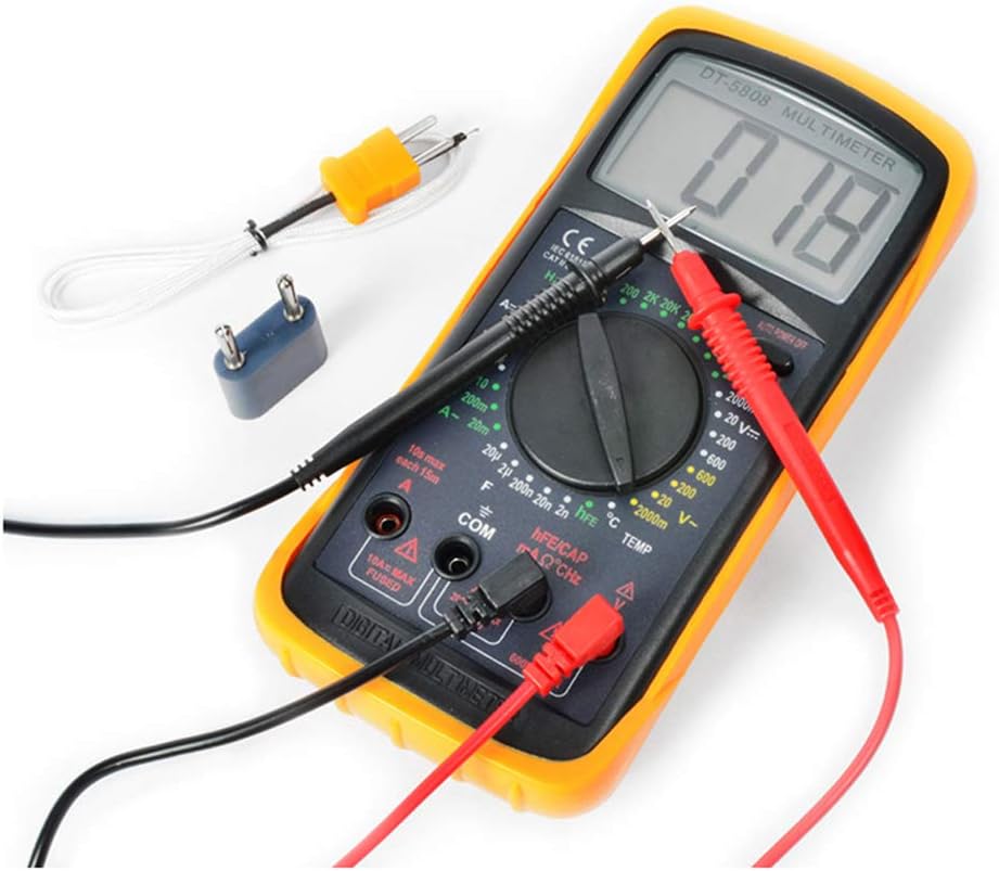Skytronic Digital Multimeter 10A with AC/DC Voltage, Current, Resistance, Temperature, Frequency & Capacitance Measurement, Test Leads Included, Pro Accuracy for Electrical Projects