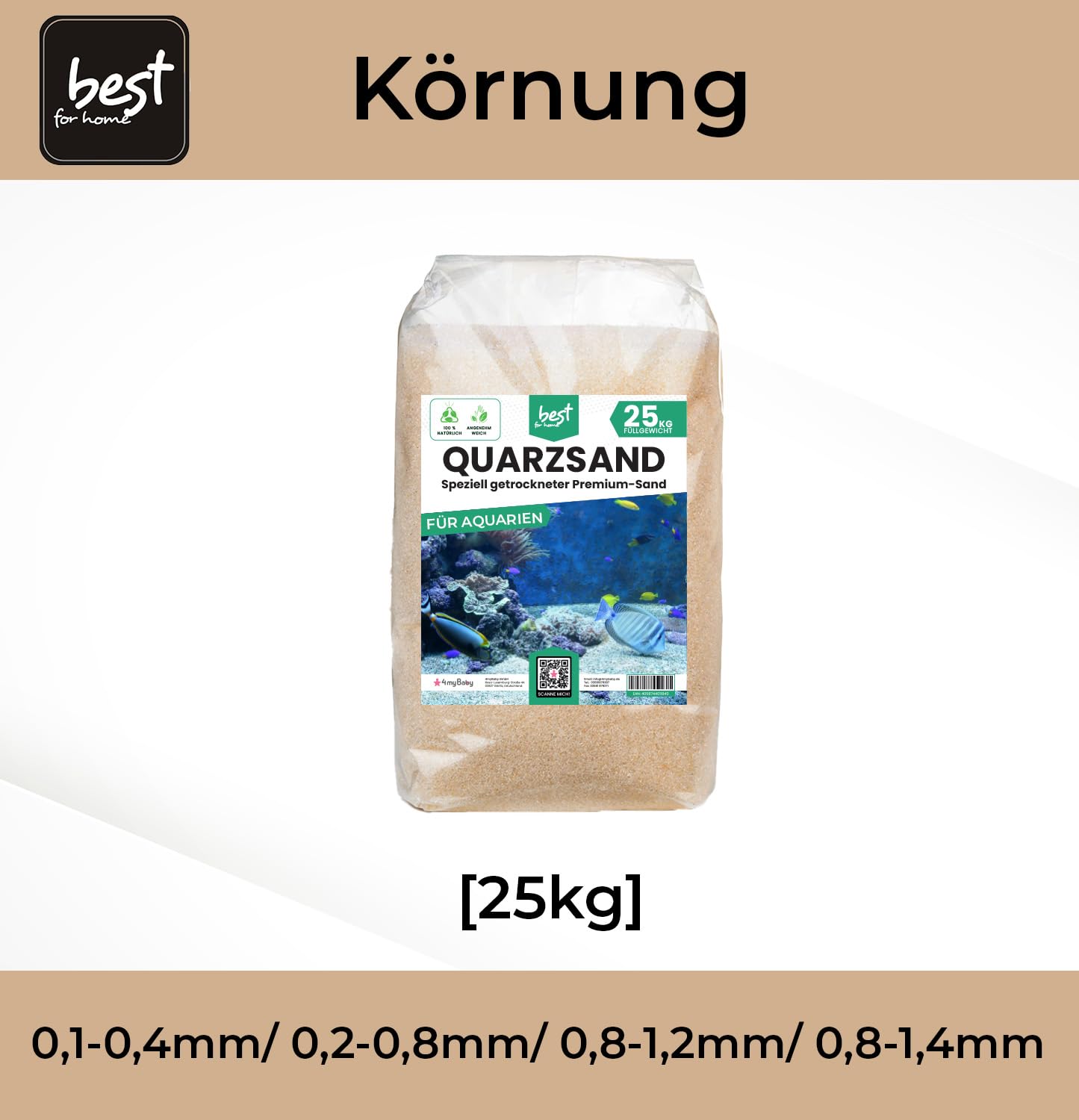 Sable de Quartz pour Aquarium – 25 kg Substrat Premium Fin Blanc – Gravier Naturel Décoratif,Idéal pour Aquariums Eau Douce & Eau Salée – Crée un Environnement Beau, Sain et Harmonieux