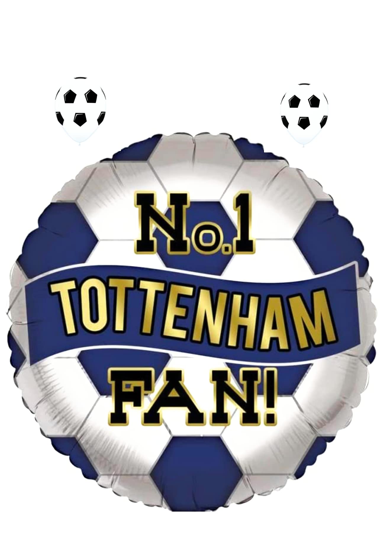 1 x 18in TOTTENHAM FOOTBALL FOIL BALLOON HAPPY BIRTHDAY No.1 TOTTENHAM fan DEFLATED 2x Latex Football Balloons