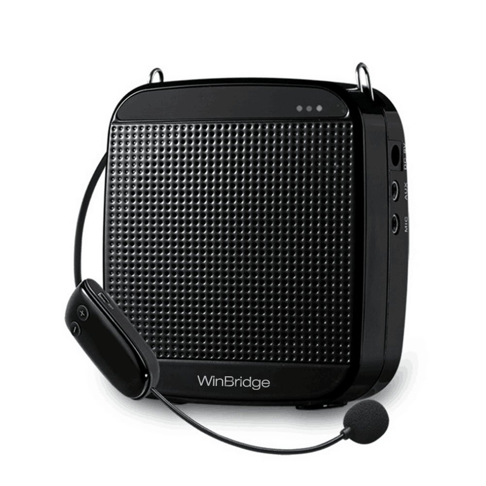 WinBridge S613 2.4G Wireless Digital Voice Amplifier with Power Supply for Microphone Special Teaching Amplifier 18W 7.4V/1200MAH High Volume Classic Black