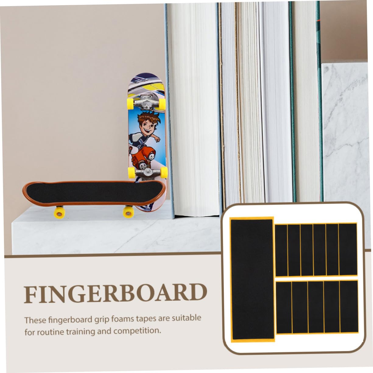 Adesivi Antiscivolo per Skateboard da Dita 12 Pezzi in Schiuma Cotone Nero Facili da Applicare per Sostituire Vecchie Stickers Fingerboard Grip Tape