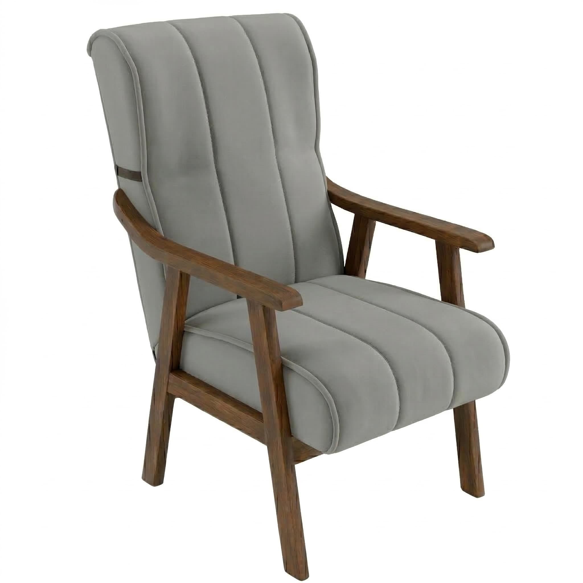 Sillón Clásico | Sillon Relax | Clasico - Brazos Madera | Ideal Lactancia, Lectura o Decoracion | Tapizado en Tela Antimanchas Ancho 60 Fondo 70 Alto 105
