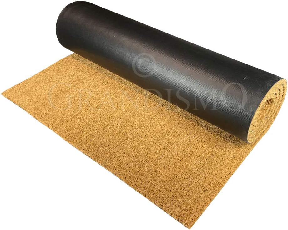Grandismo Premium Coir Entrance Matting - Indoor/Outdoor - 1m or 2m Width - Cut To Size - Heavy Duty Tough Fibres - Hallway, Foyer, Lobby,Reception, Door Mat, Roll (2metre, 3metre)