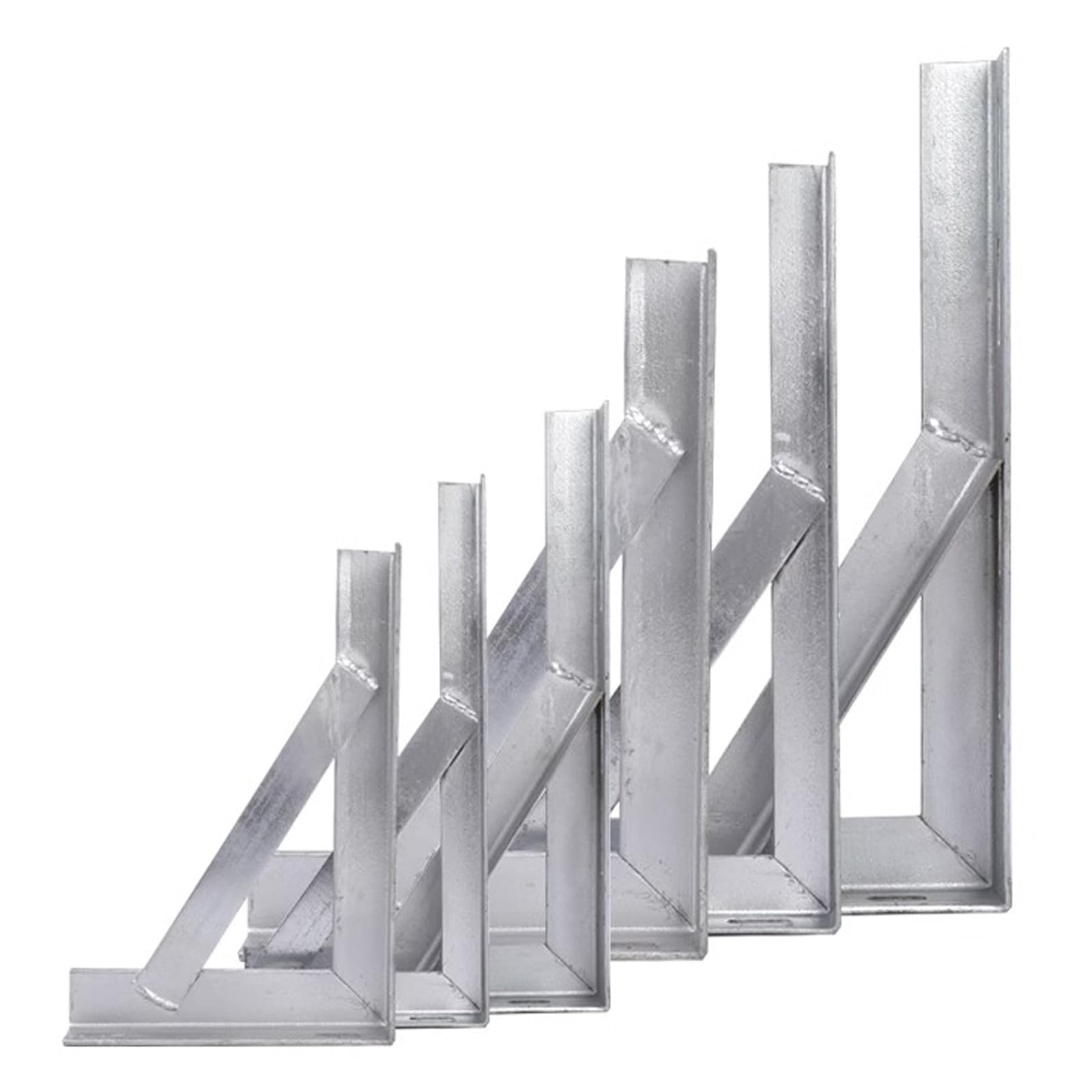 2x Soportes para Estantes Pesados de Pared,Escuadras para Estanterias de Triangulares de 90 Grados Angular,Estanterías del Hierro de Almacenamiento,con Tornillos,Plateado (60cm x 30cm)