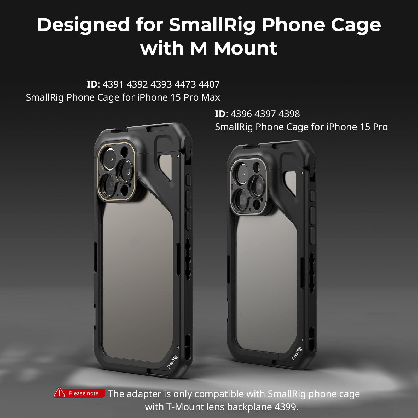 SMALLRIG Magnetischer T-Mount auf 67 mm Ansteckbarer Filteradapter, Verwendung mit SMALLRIG T-Mount Backplate 4399 für SMALLRIG Telefonkäfig für iPhone 15 Serie 4407/4392 / 4397-4585