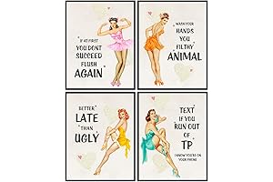 Pinup Girl Vintage Bathroom Wall Decor