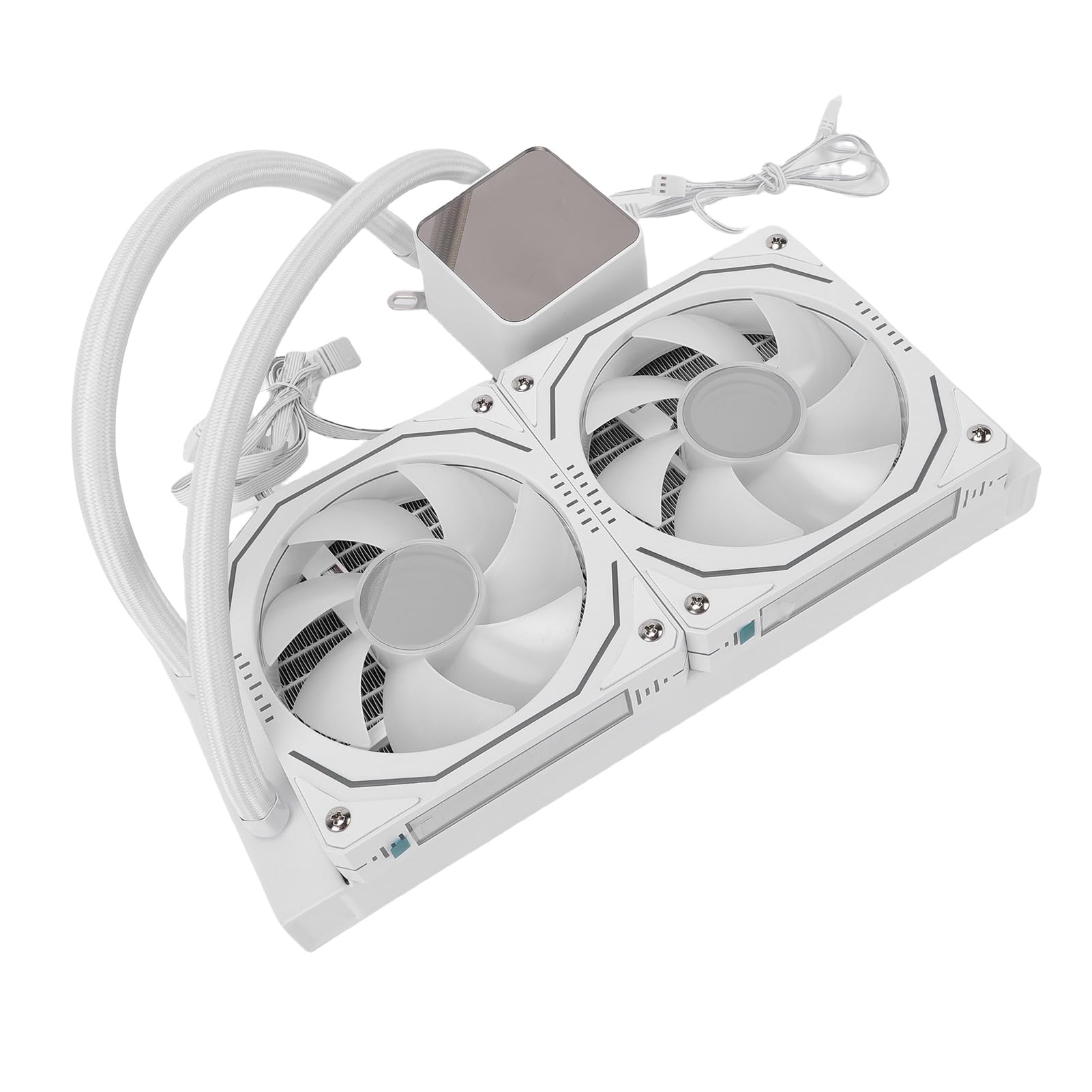 Chłodzenie Wodne Procesora, Chłodnica Cieczy ARGB, Zamrażarka Cieczy z 2,2-calowym Ekranem LCD, Wydajna Pompa Sterowana PWM, Wentylatory ARGB, Idealny do Procesora AM4 AM5 LGA1851 1700 (WHITE)