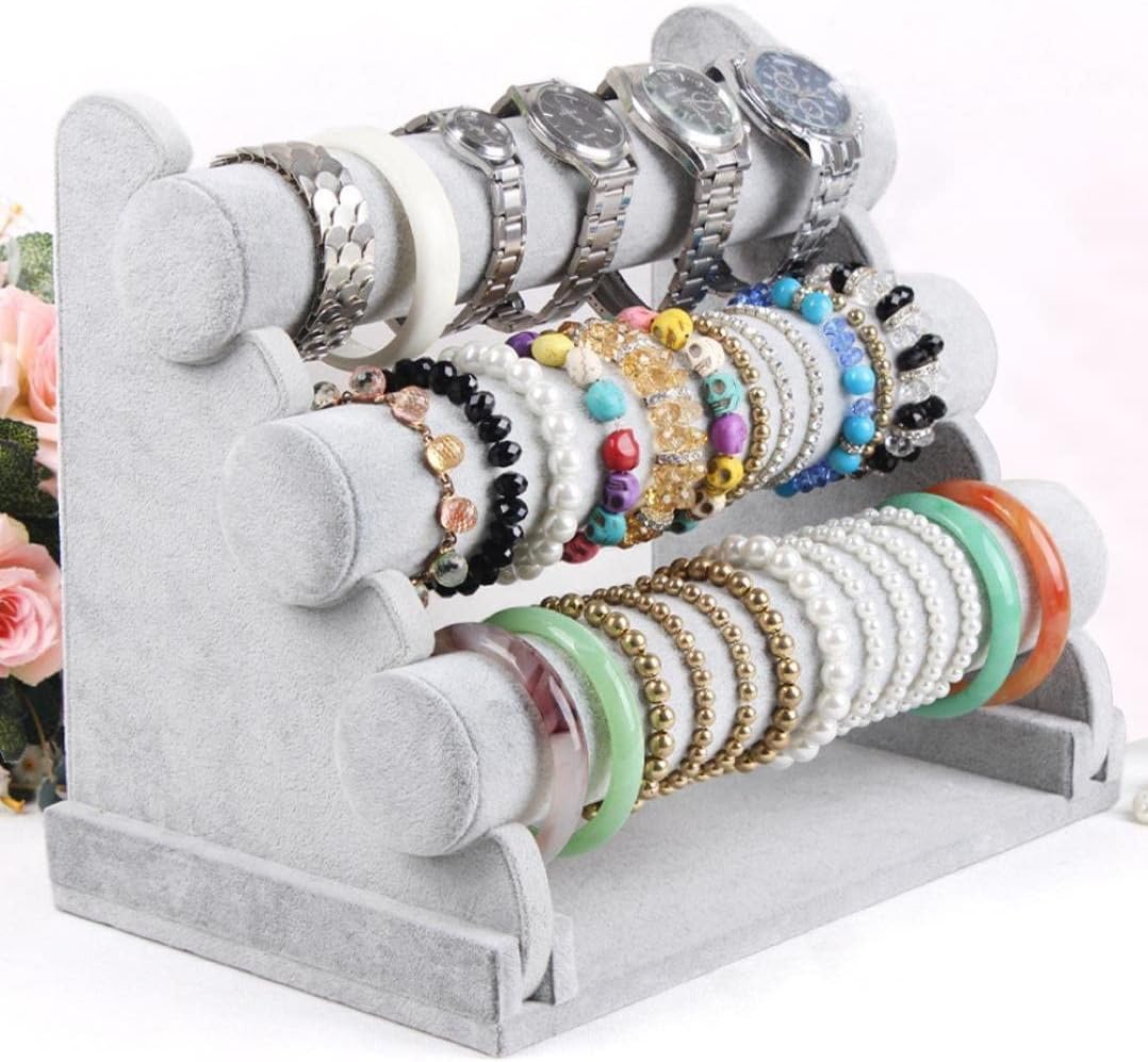 3 Pieces Bracelet Holder Stand Velvet Bracelet Holder 3