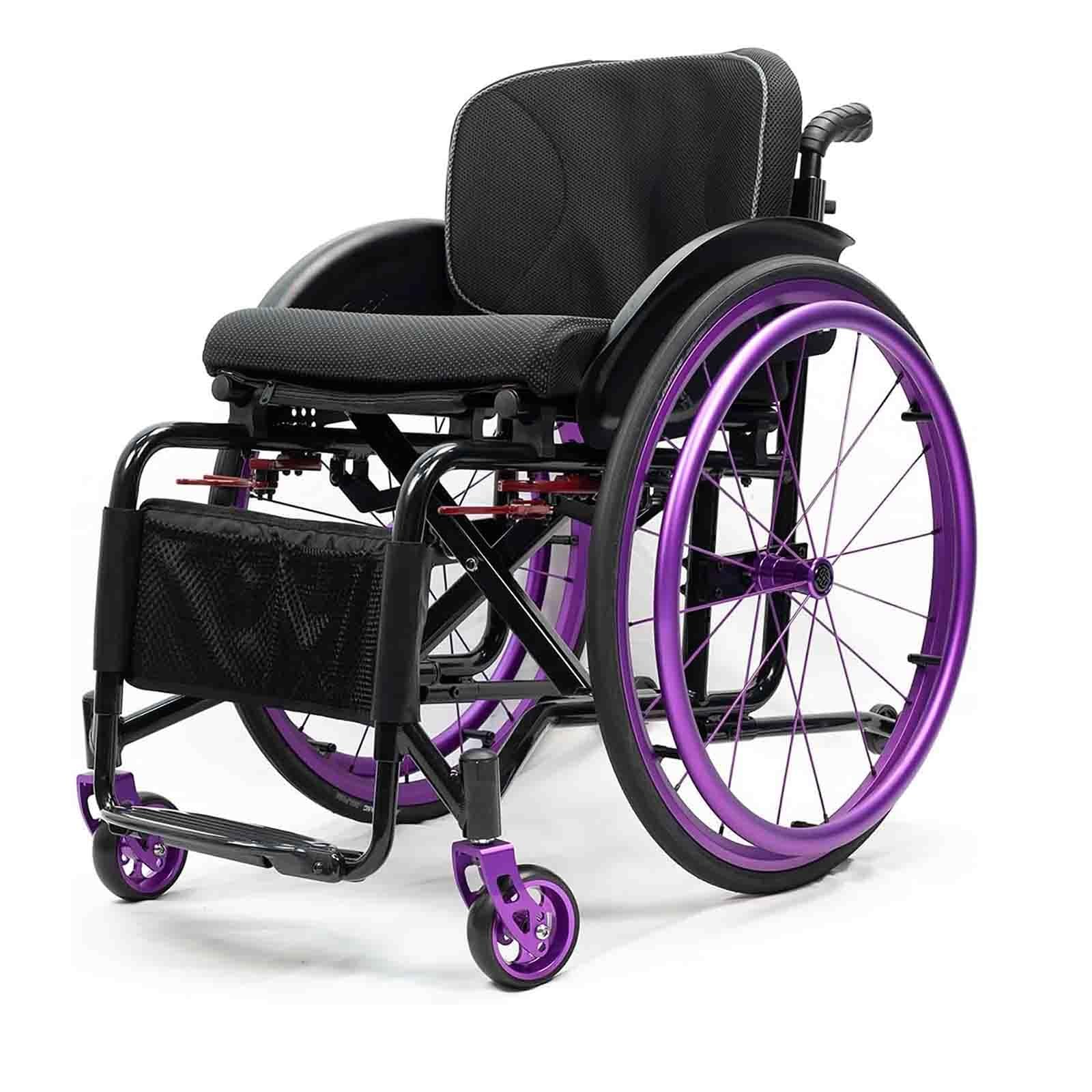 SXSLTSA Aluminum Alloy Wheelchair,Sports Folding Transport Wheelchair for Adults,Self-propelled Manual Wheelchairs,Anti-roll Wheel ﻿(14.9in/38cm)