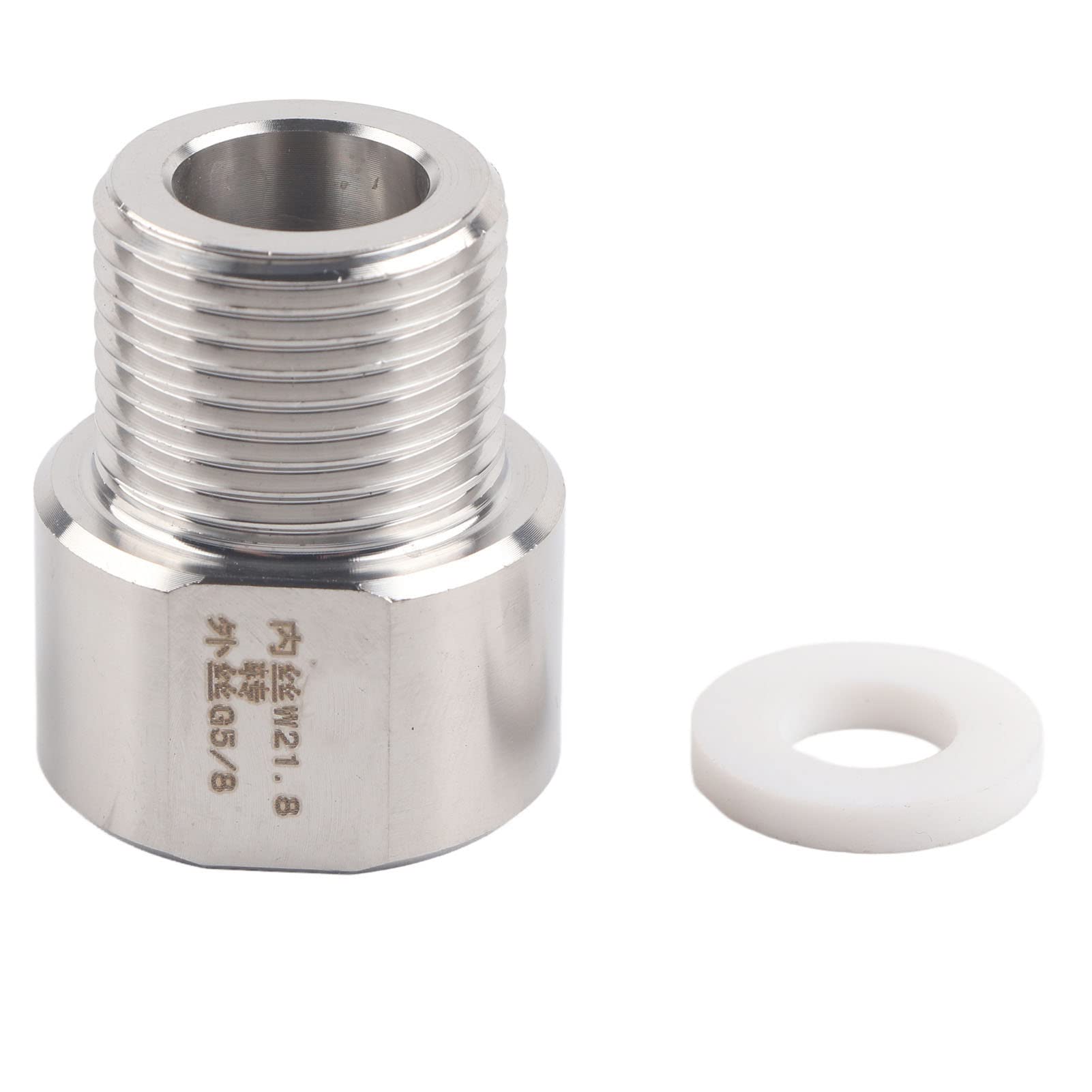 Aluminiowy zawór adaptera cylindra CO2 W21,8 do G5/8 do konwersji imperialnej, kompatybilny regulator CO2 do systemów napojów, piwowarstwa domowego i zastosowań gazowych (W21.8 do G5/8)