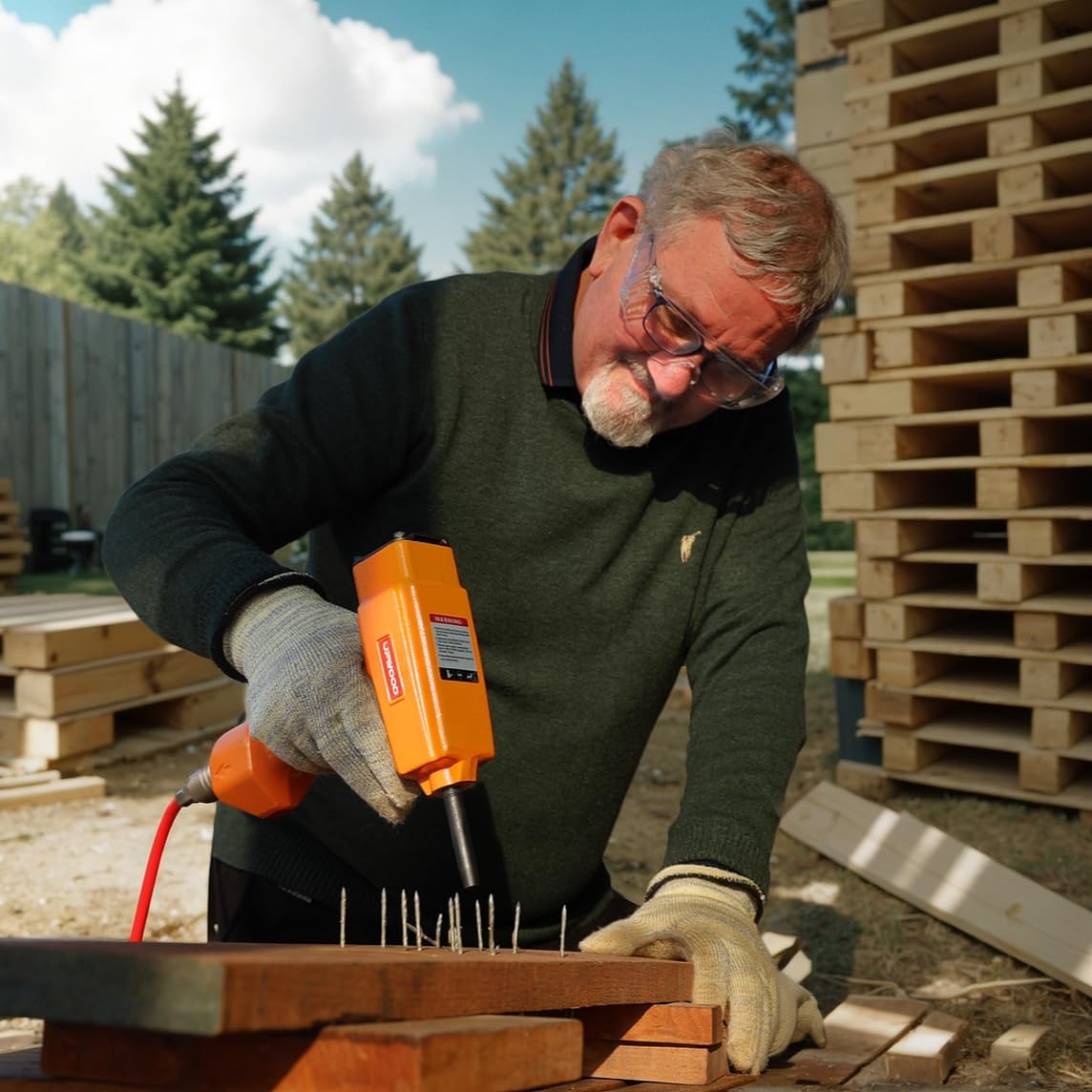 Professional Air Punch Nailer Nail Remover, Pneumatic Nail Puller for Denailing & Recycling Wood