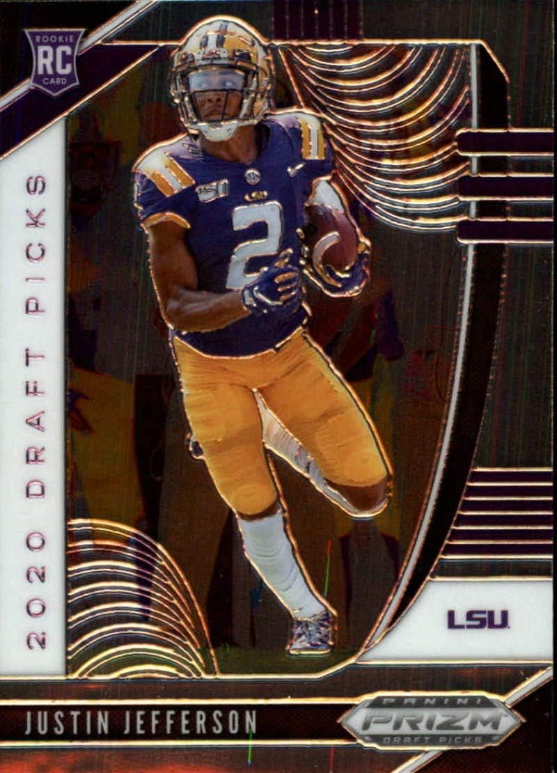 2020 Panini Prizm (NFL) Draft Picks #126 Justin Jefferson LSU Tigers (NFL) Draft Picks RC Rookie Officially Licenced NCAA Collegiate and NFLPA Football Panini Panini Football Trading Card (Scan streaks are NOT on the Card Itself)