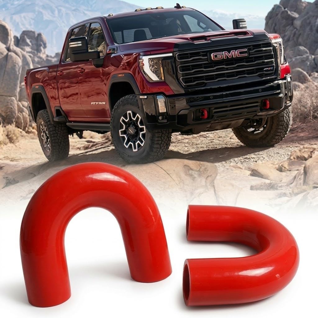 Tow Hook Covers for GMC Sierra 2500HD 3500HD 2020-2026, Front Tow Hook Cover Compatible with GMC Sierra HD Accessories, Rubber Tow Hitch Covers Protector, Front Bumper Truck Exterior Accessories (Red)