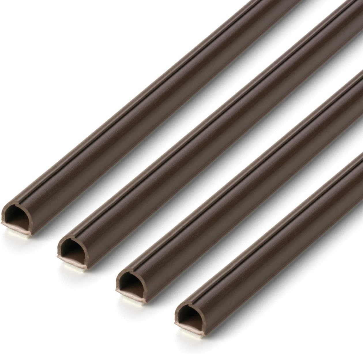 2201.oV Cable Duct – 4 Pieces Each 100 x 1.1 x 1.0 cm (L x W x H) – Self-Adhesive (Brown)