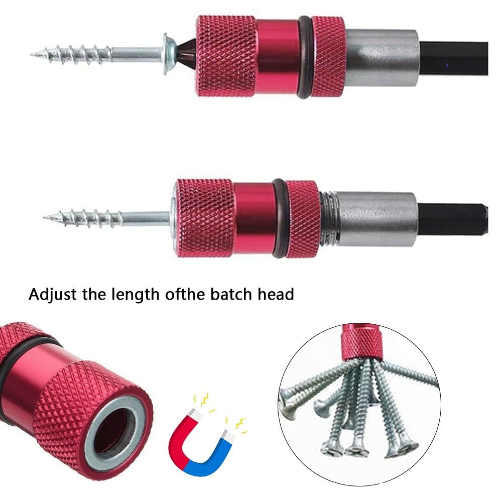 Porte-Embôt Magnétique 1/4" - 3 Pièces Pour Cloison Sèche - Changement Rapide Visseuse/Perceuse