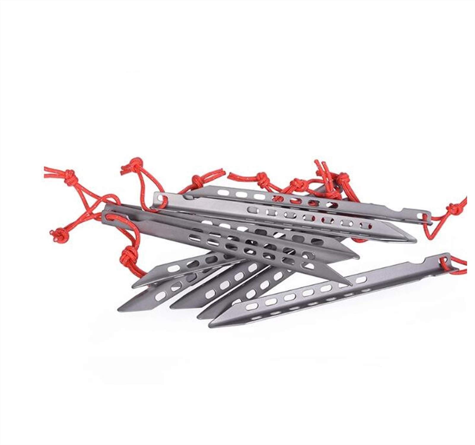 Robuste et Durable 6/8/12 pièces Accessoire de Tente piquets en Titane piquets de Tente de Camping Tente Portable Clou en Titane pour Jardinage randonnée (8 pièces)