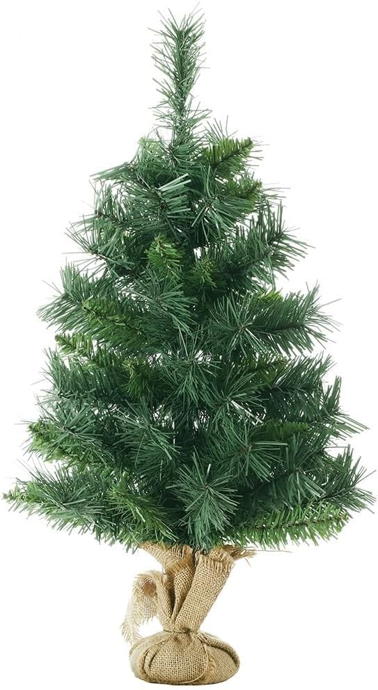 SALCAR 60 cm Kleiner künstlicher Weihnachtsbaum mit Zementbasis –...