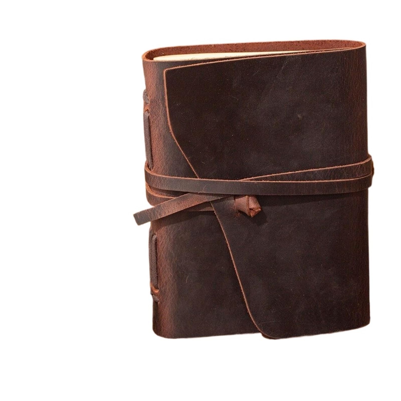 Agenda Vintage con cubierta de cuero genuino, cuaderno de notas for hombre, papelería escolar o cuaderno de bocetos for viajeros