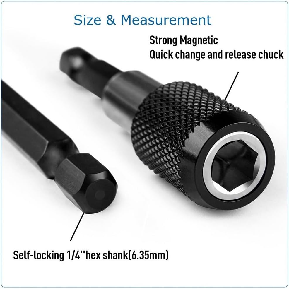 6pcs 1/4 Hex Shank Holder Drill Bit Screwdriver EXTENSION Quick Release Magnetic