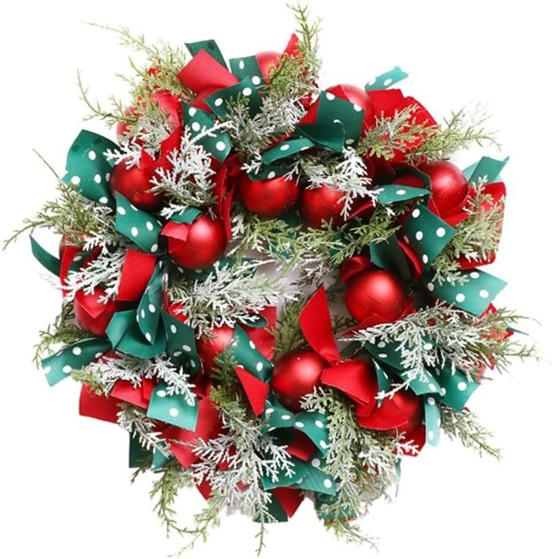 Couronne de Noël suspendue au mur en rotin 40 cm décoration de salle