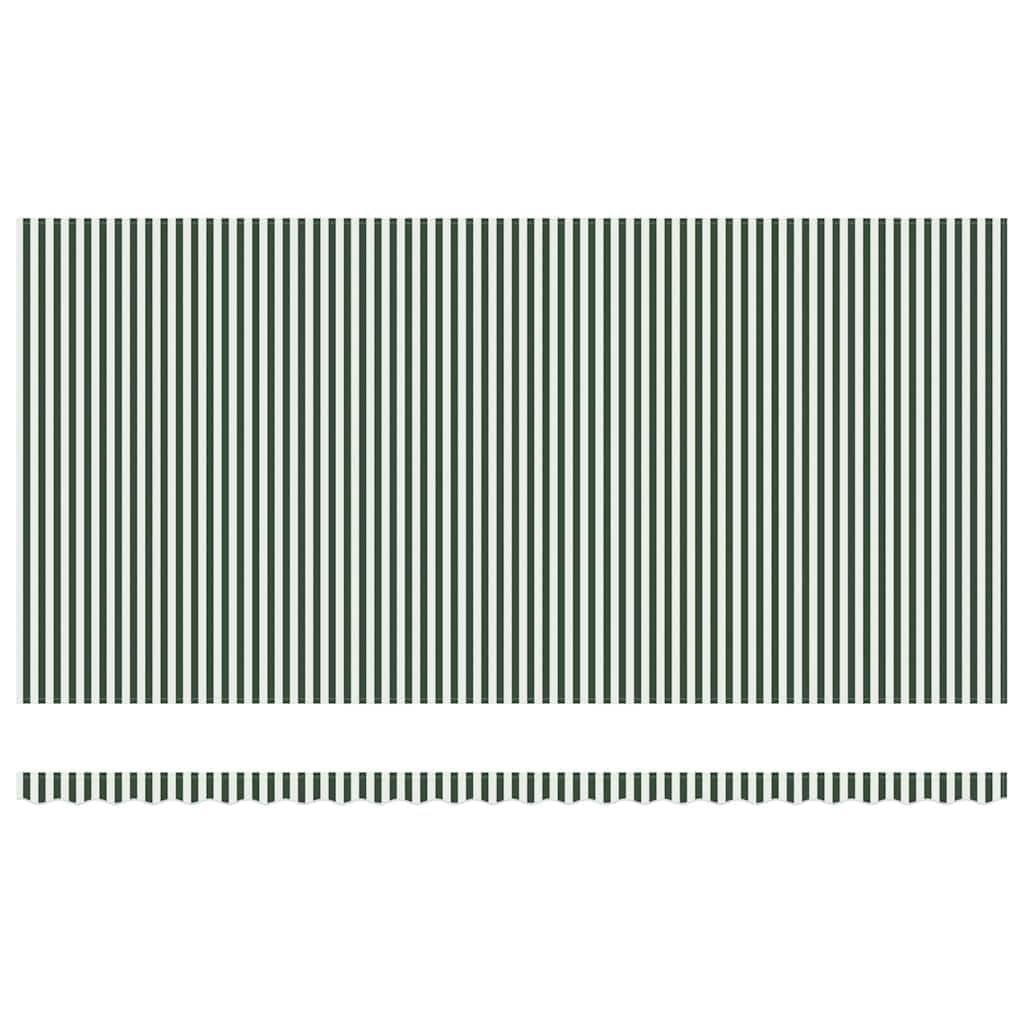 Générique Auvent Rétractable 600 × 300 cm Vert et Blanc,Stores extérieurs,3331695