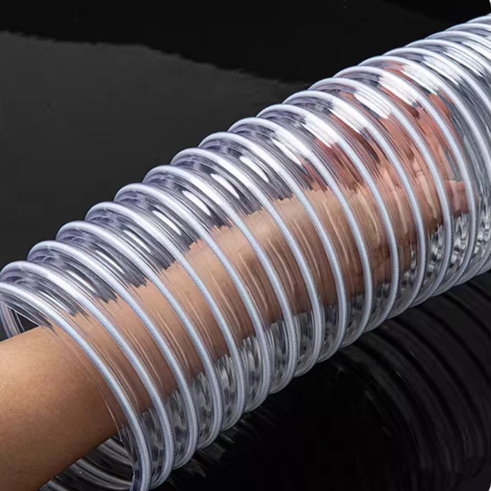 Manguera De Recogida Epolvo Transparente Manguera En Espiral PVC 30-300mm Tubo De Ventilación Flexible Para Aspiradoras Taller(2m/6.56ft,120mm-4 3/4")
