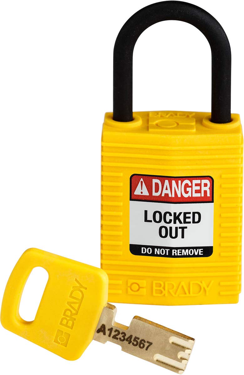 SafeKey Compact Padlock, 33mm x 67mm x 19mm, Yellow