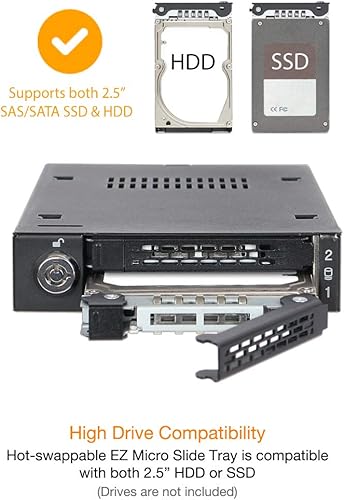 Miniatura 4 de ICY DOCK Full Metal 2 Bay 2.5" SATASAS HDD & SSD Rack móvil para bahía de unidad externa de 3.5"  ToughArmor MB992SK-B