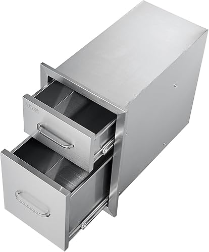 Miniatura 45 de VEVOR Cajones de cocina para exteriores de 14 x 20.3 pulgadas, cajón triple de montaje empotrado, 14 pulgadas de ancho x 20.3 pulgadas de alto x 23