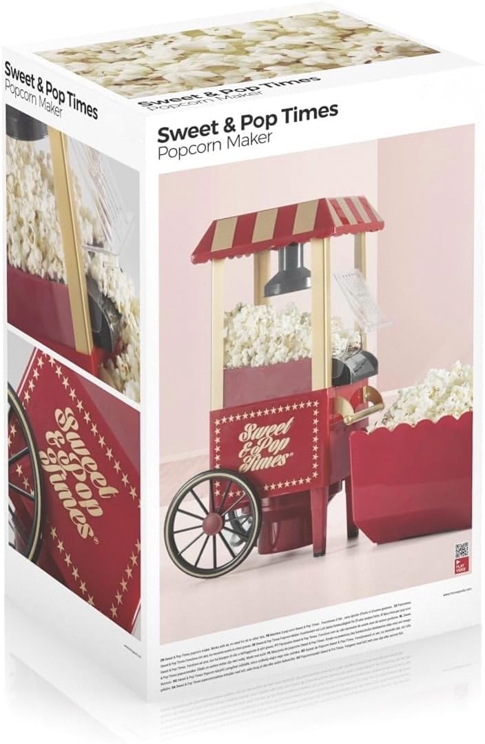 SA Products Máquina para hacer palomitas de maíz de carnaval, máquina para hacer palomitas de maíz Nostalgia, máquina para hacer palomitas de maíz con aire caliente de noche de película, máquina