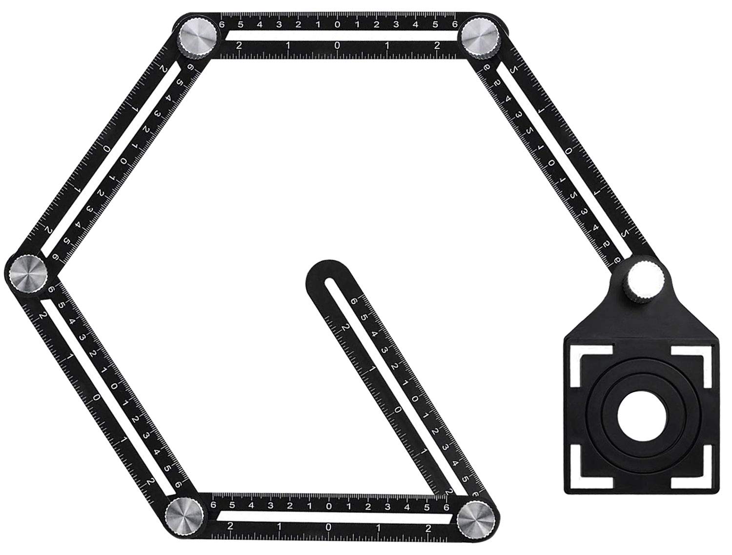 Linkhood Multi Angle Measuring Ruler, SixSided Aluminum Alloy Metal Angle Finder Tool，Angle
