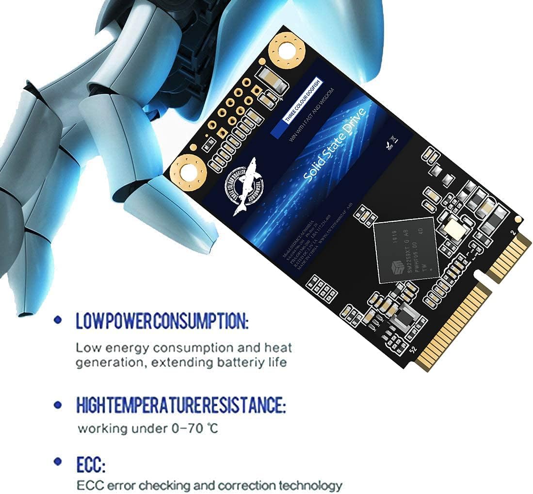 Dogfish SSD mSATA 500GB Internal Solid State Drive High Performance Hard Drive for Desktop Laptop Includes 32GB 60GB 64GB 120GB 128GB 240GB 250GB 480GB (500GB, MSATA)