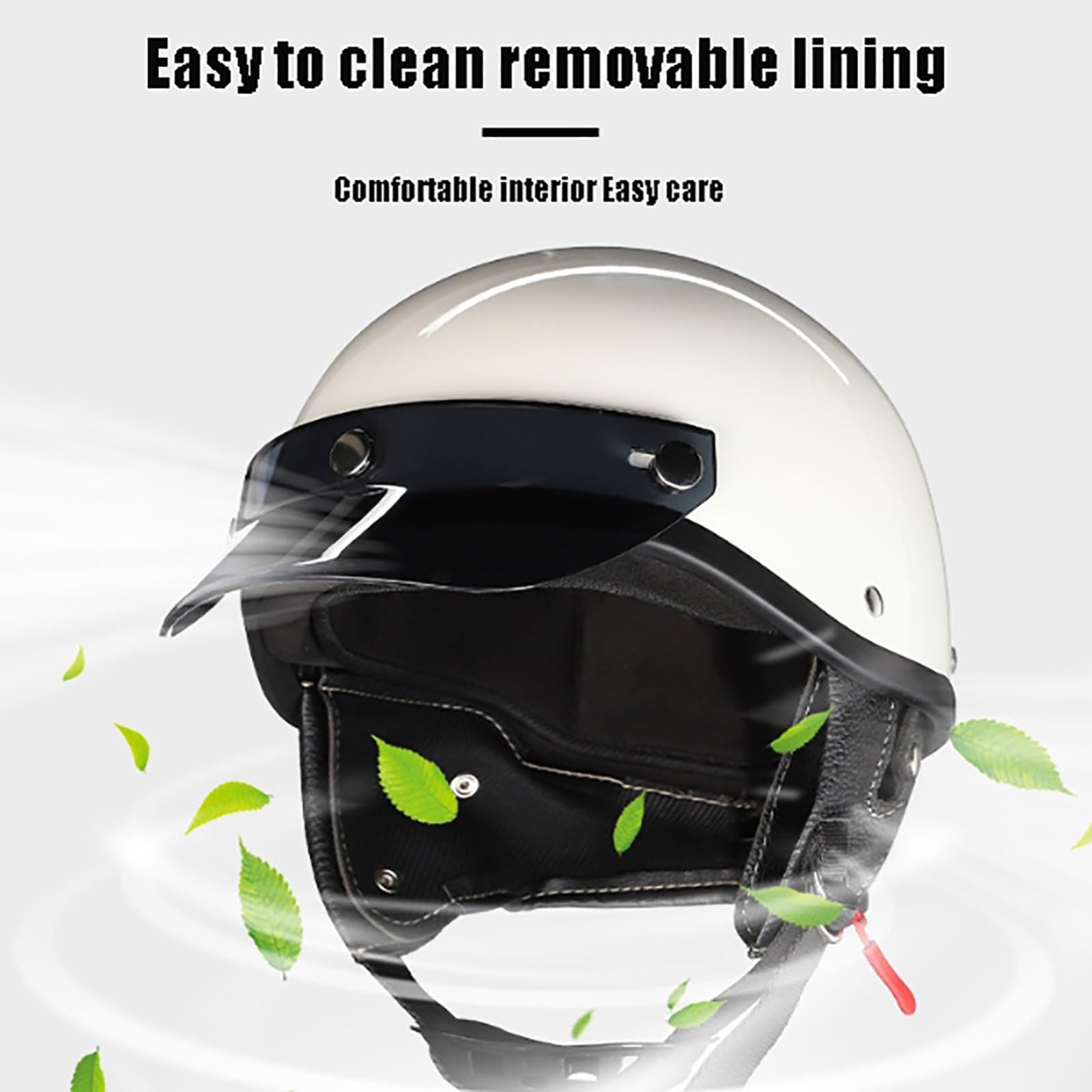 Kask motocyklowy z wizjerem, niemiecki kask retro, Unisex. Ece certyfikowany półkask dla dorosłych