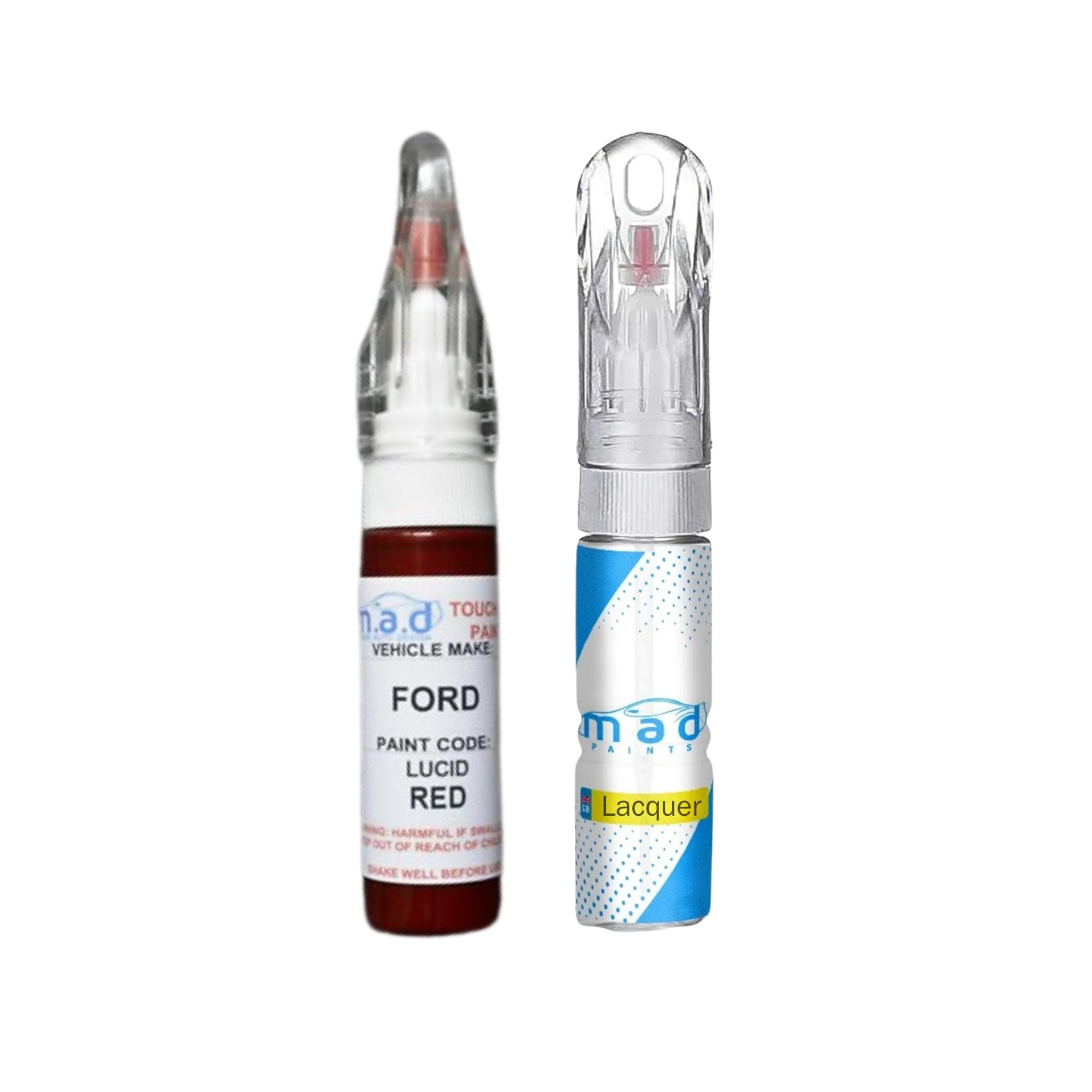 M.a.d Myldan Auto Design Paint + Lacquer Madpaints Touch Up Car Paint 20Ml Pen For Ford Lucid Red Compatible With Focus Fiesta Kuga Etc Scratch Chip Repair (Paint + Lacquer)