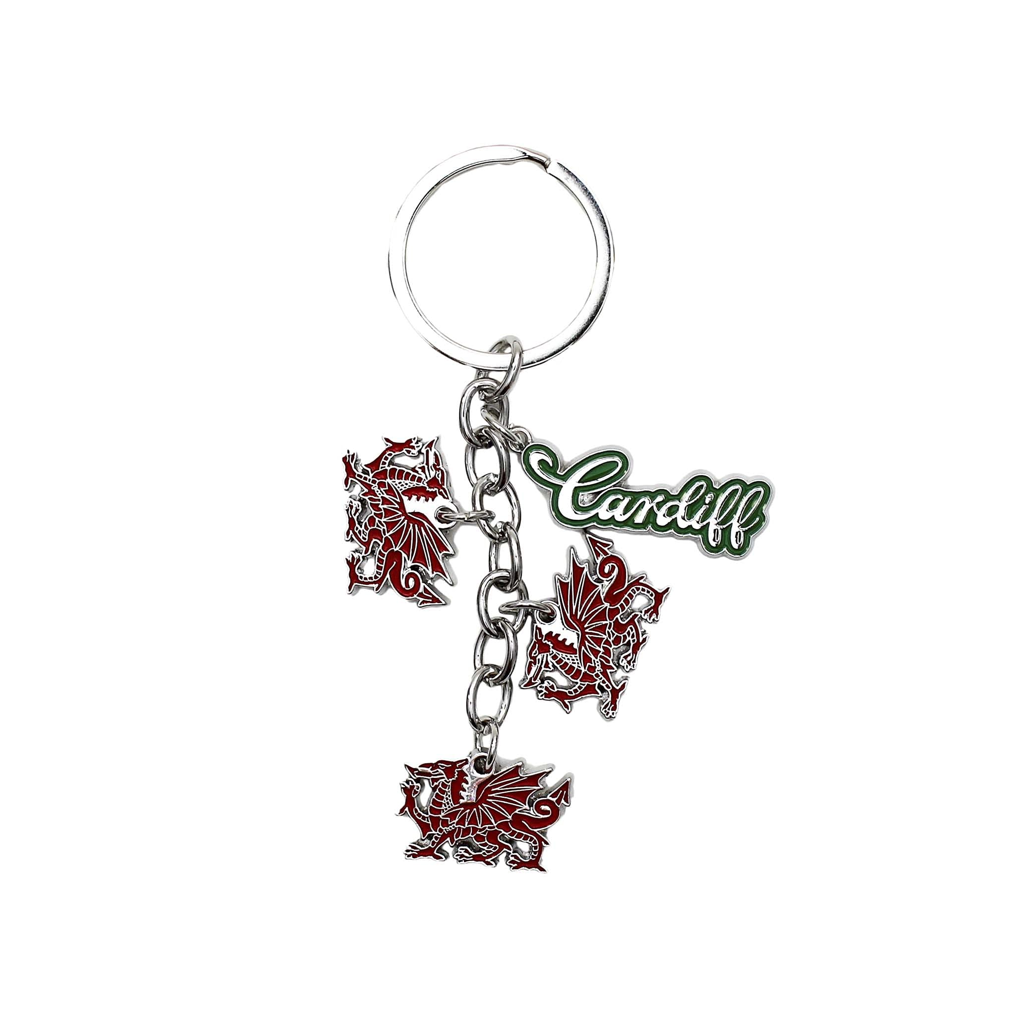 Eurostick Unisex Welsh Multi Dragon Keyring Wales Welsh Cardiff Multi Keyring Keychain Cymru Llanfair Bagcharm (Welsh Multi Dragon Keyring)