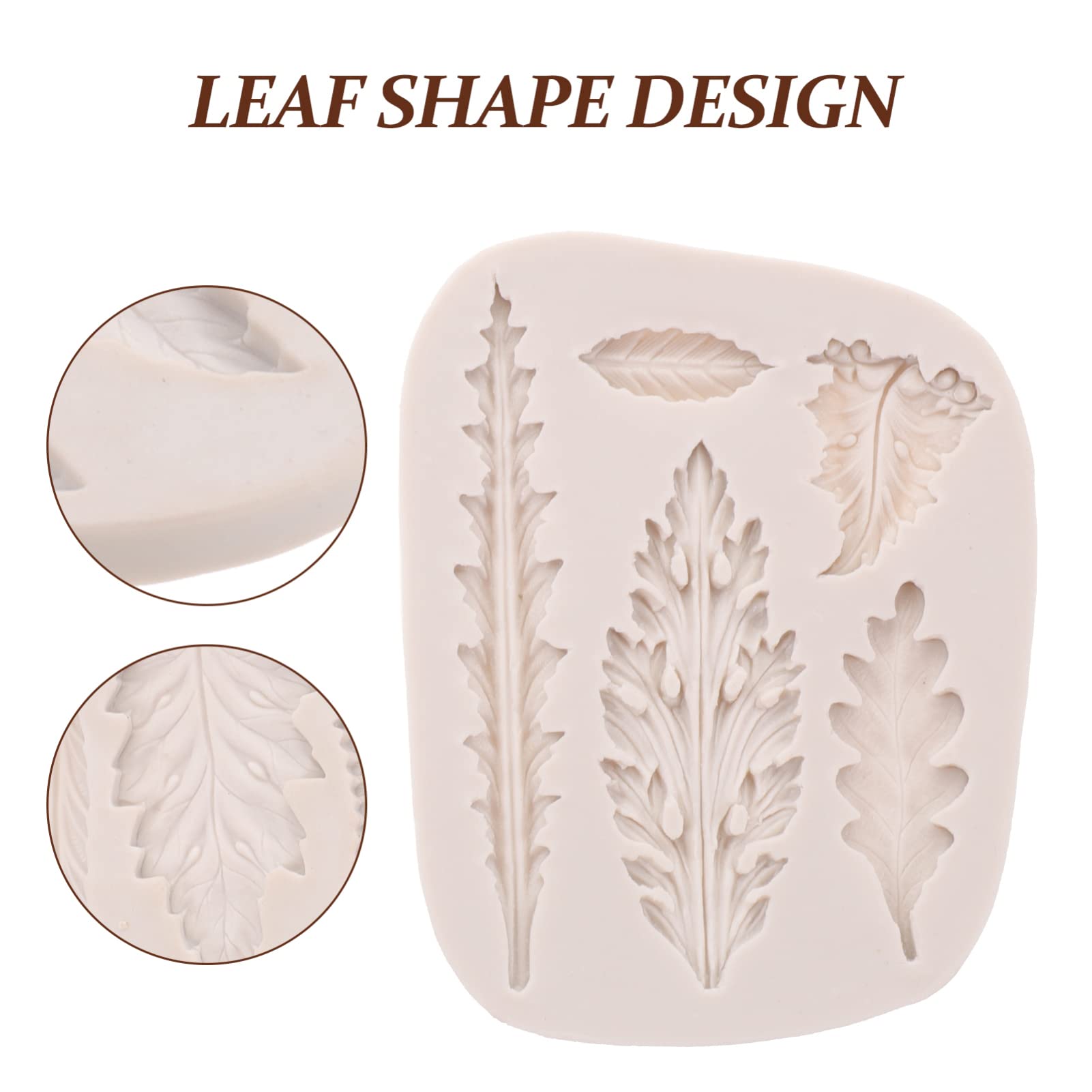 PRETYZOOM Lot De 5 Moules À Bonbons En Silicone Motif Feuille De Chocolat Pour Décorations De Pâtisserie (2 Pièces X 5)