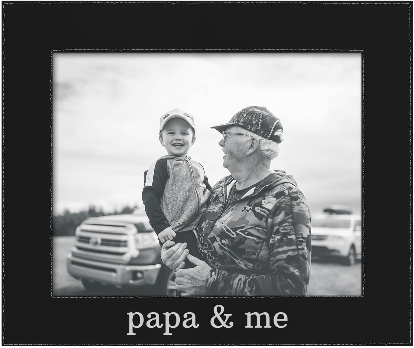 ThisWear Inspriational Grandpa Grandchild Frame Papa And Me 8x10 Leatherette Photo Frame Black