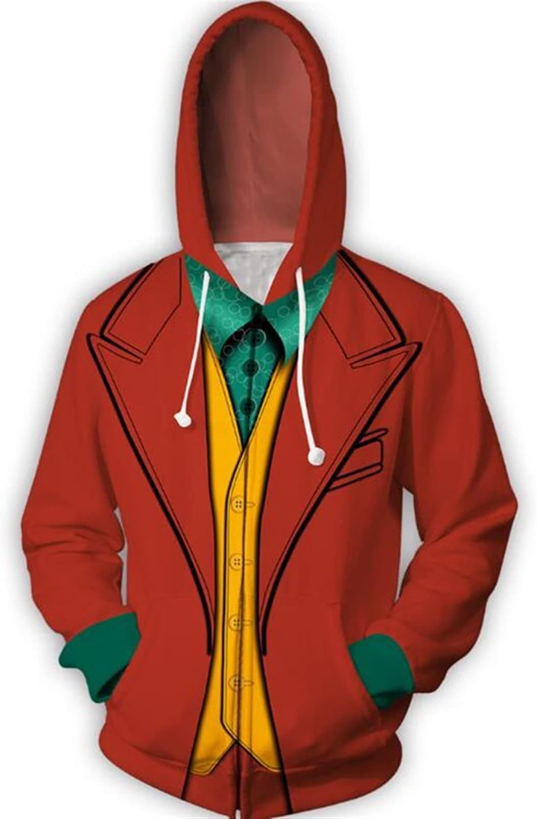 2019 Movie Eric Border Jack Napier Joaquin Phoenix Arthur Fleck Cosplay Costumes Sweatshirt Hoodie Jacket Coat Cosplay Set (Color : B, Size : L)