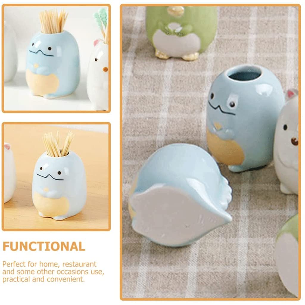 Dispenser per stuzzicadenti, Scatola per stuzzicadenti, Porta stuzzicadenti in Ceramica alla Moda, Contenitore a Forma di Animale Carino, Porta spazzolini da Denti