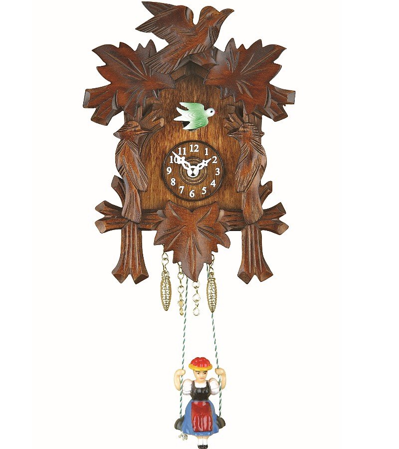 Trenkle Kuckulino Black Forest Clock with quartz movement and cuckoo chime TU 2002 SQ, Brown, Normal