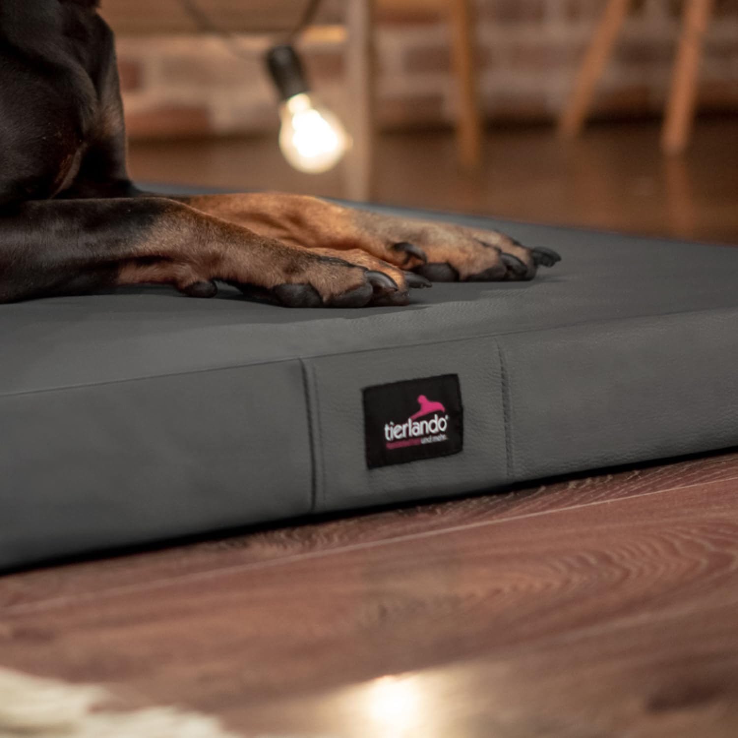 tierlando® Orthopädische Hundematratze Alice Easy CLEAN Kunstleder Visco-Hundematte Größe: 100x80cm | Farbe: 02 Graphit