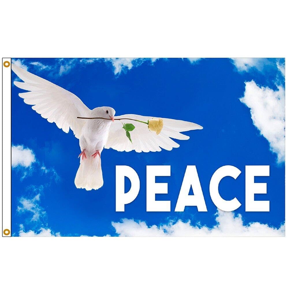 World Peace Flag 3 X 5 Ft - Vivid Color and Double Stitched - Large Polyester Peace Flags for Festival Celebration Party Decoration
