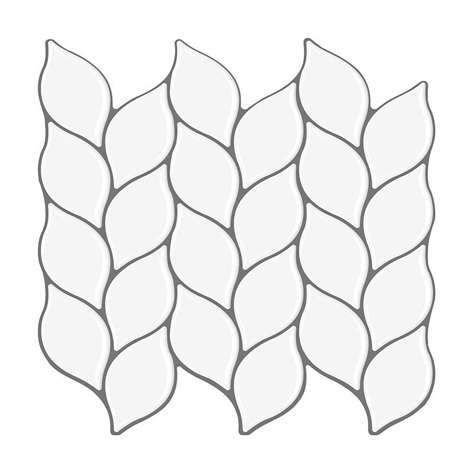 Autocollants muraux adhésifs 3D feuilles papier peint étanche blanc 10 pièces