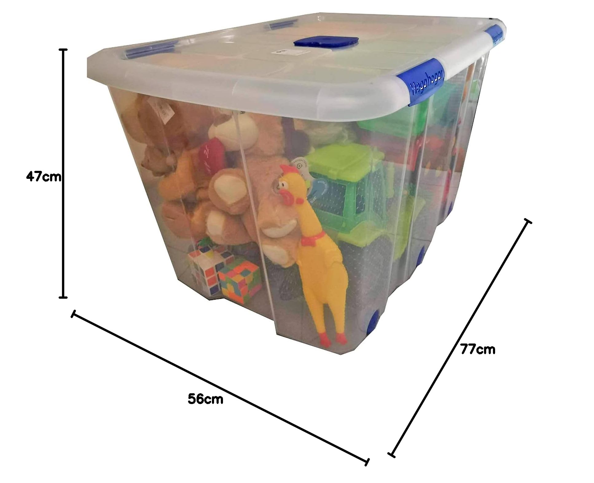 Acan Tradineur - Caja de almacenaje, de 47 x 77 x 56,5 cm, nº 16, con capacidad de 133 litros con tapa y ruedas para organización del hogar, baúl organizador(47 x 77 x 56,5 cm, Unidad)