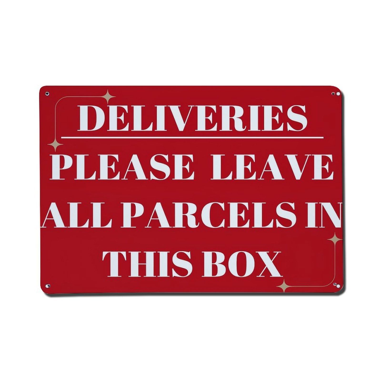 Lvalogy Style Deliveries Please Leave All Parcels In This Box Metal Tin Sign Plaque