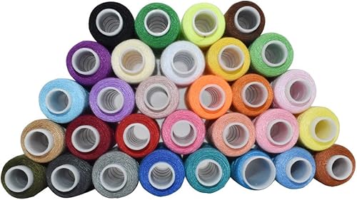 Miniatura 5 de Kits de hilos de coser de poliéster 30 carretes de 250 yardas por carrete para coser a máquina a mano (30 colores)